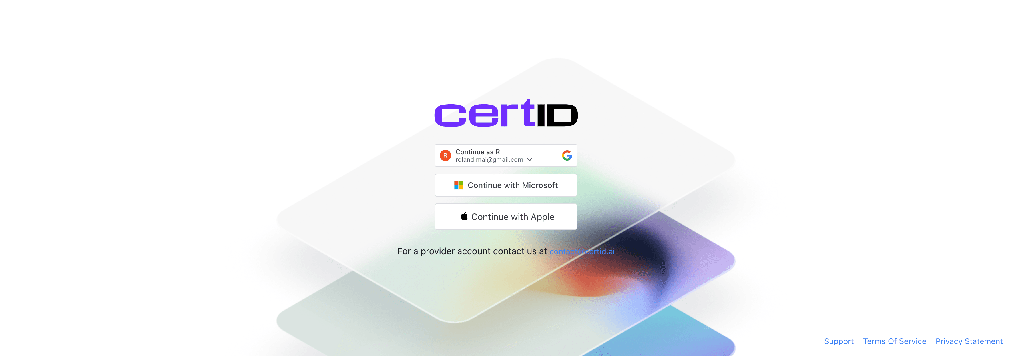 CertID platform interface